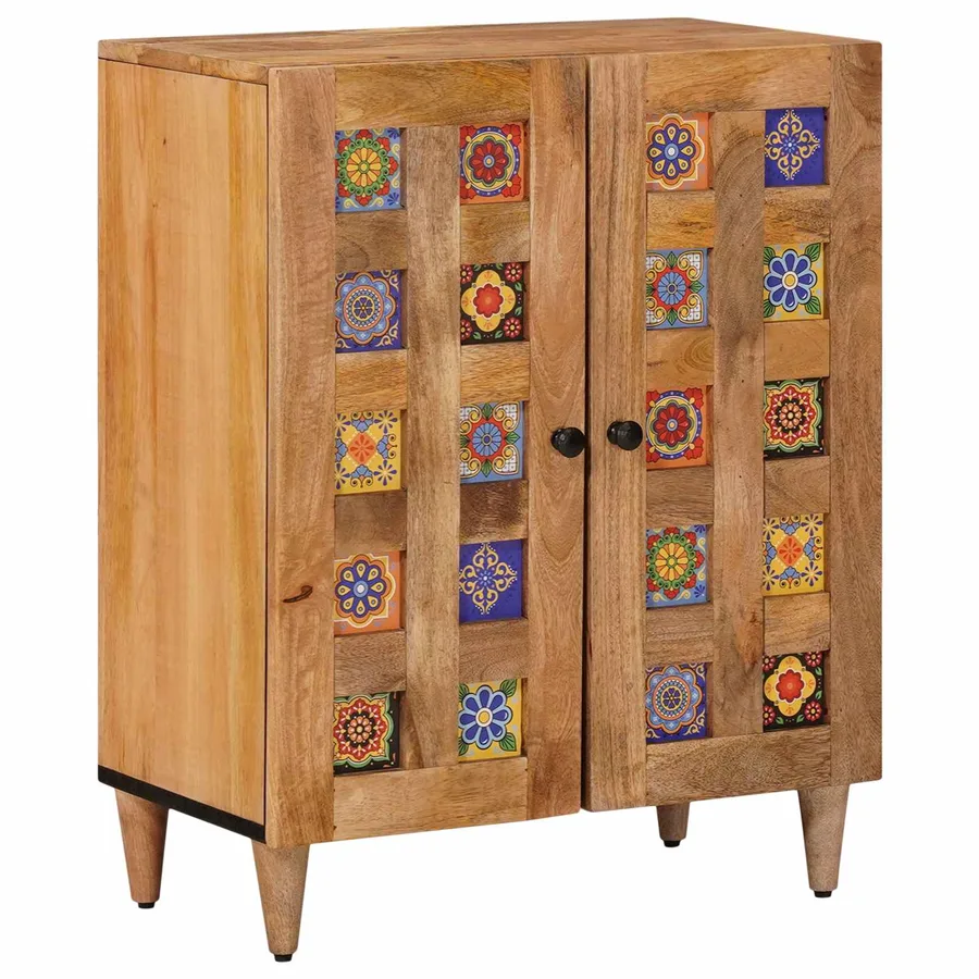 Buffet 3 pcs Naturel 60 x 33,5 x 75 cm Bois de mangue massif - 3