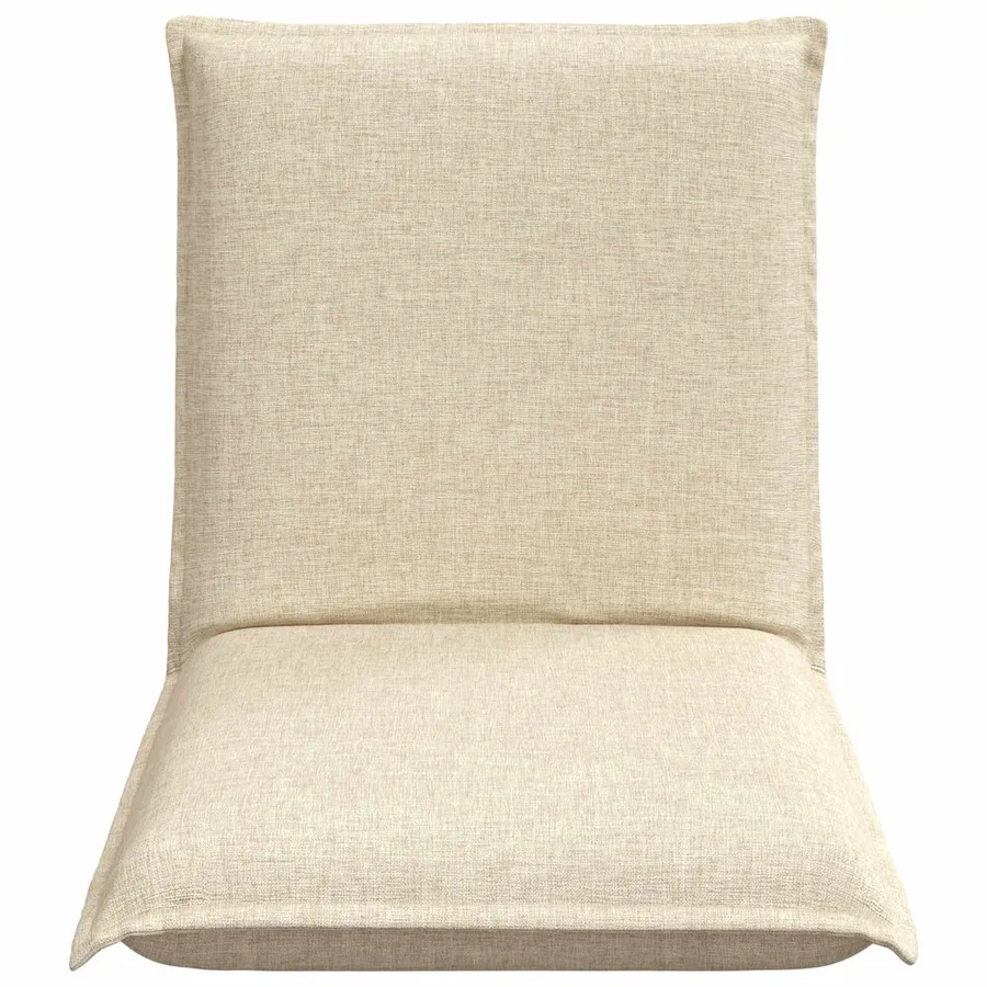 Fauteuil de sol ajustable Crème Tissu - 4