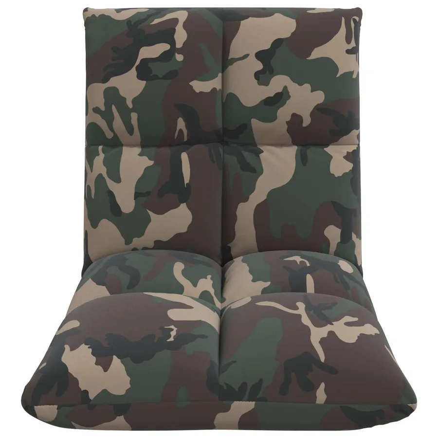 Fauteuil de sol ajustable Vert armée Tissu - 4