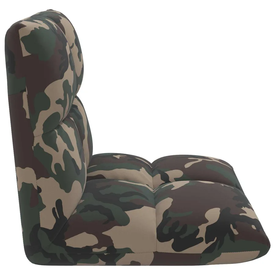 Fauteuil de sol ajustable Vert armée Tissu - 5