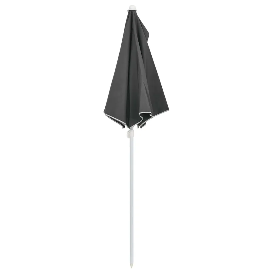 Demi-parasol de jardin avec mât 180x90 cm anthracite - 6