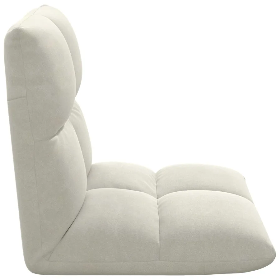 Fauteuil de sol ajustable Crème Velours - 5