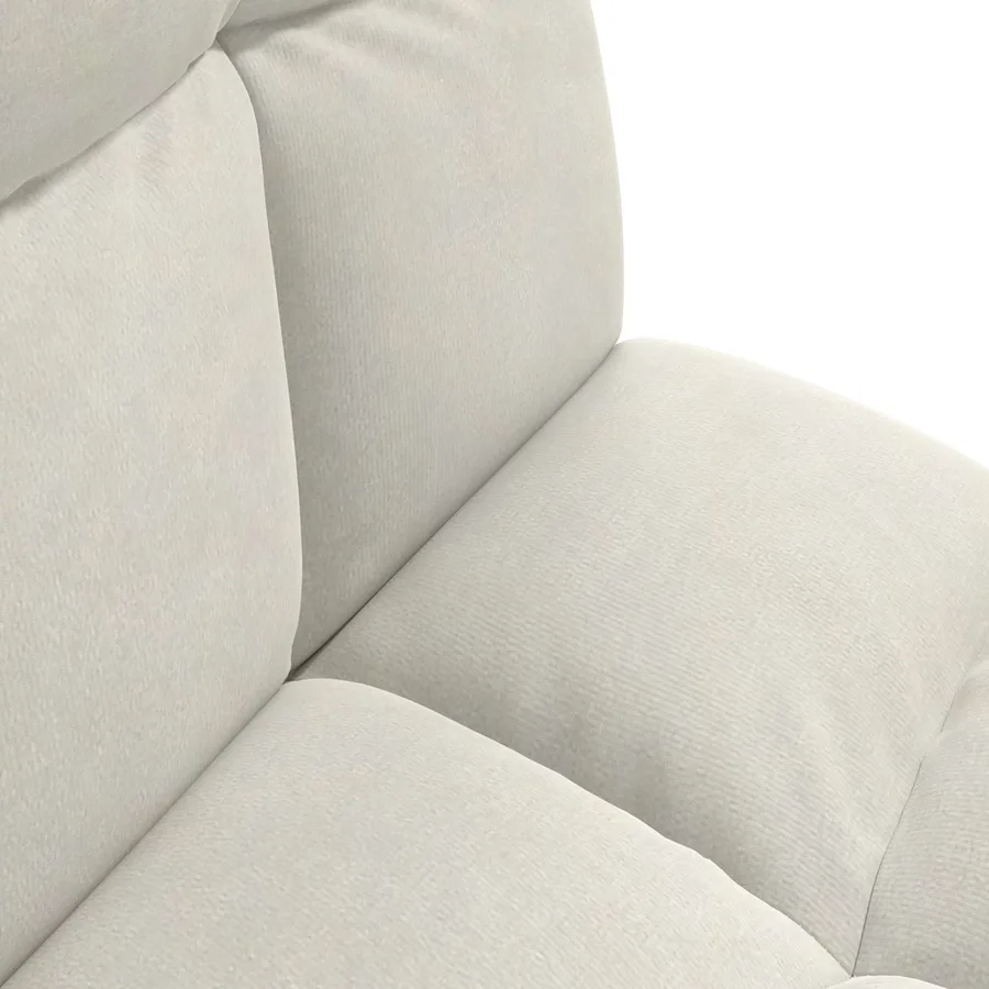 Fauteuil de sol ajustable Crème Velours - 7