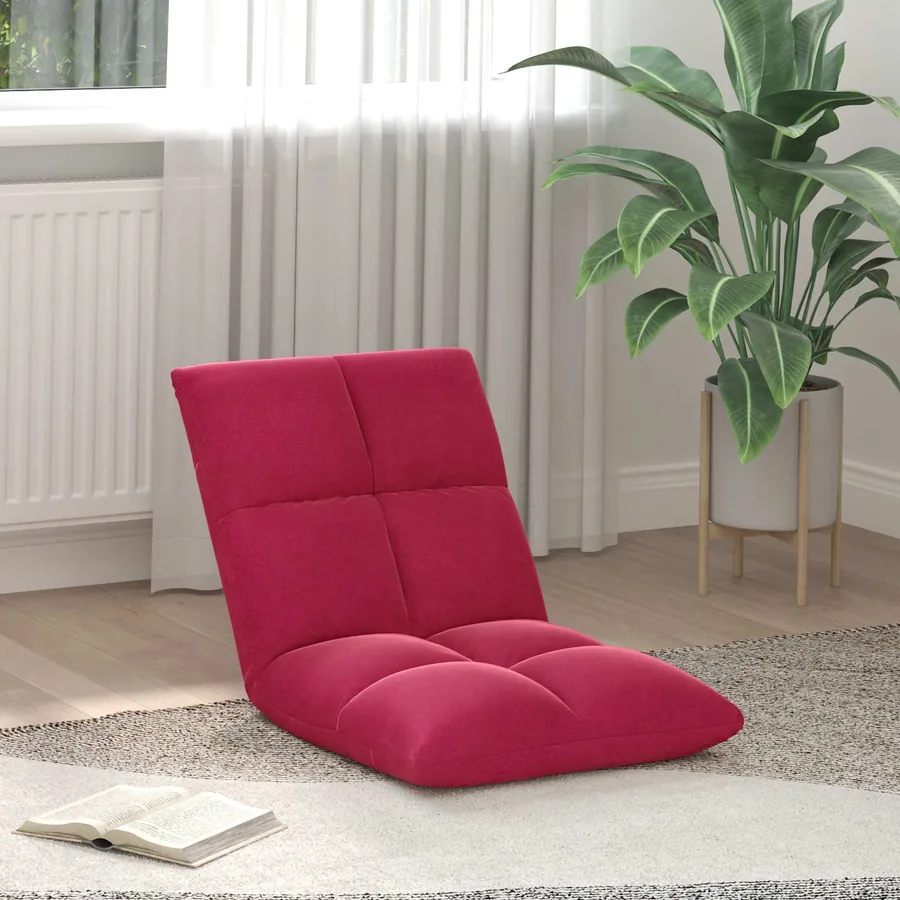 Fauteuil de sol ajustable Bordeaux Velours