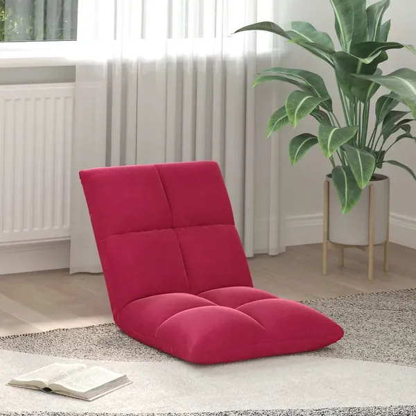 Fauteuil de sol ajustable Bordeaux Velours