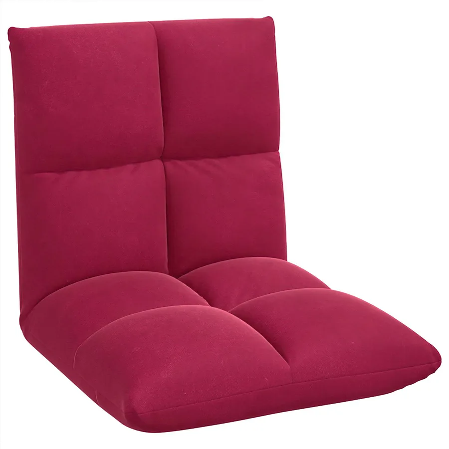 Fauteuil de sol ajustable Bordeaux Velours - 2