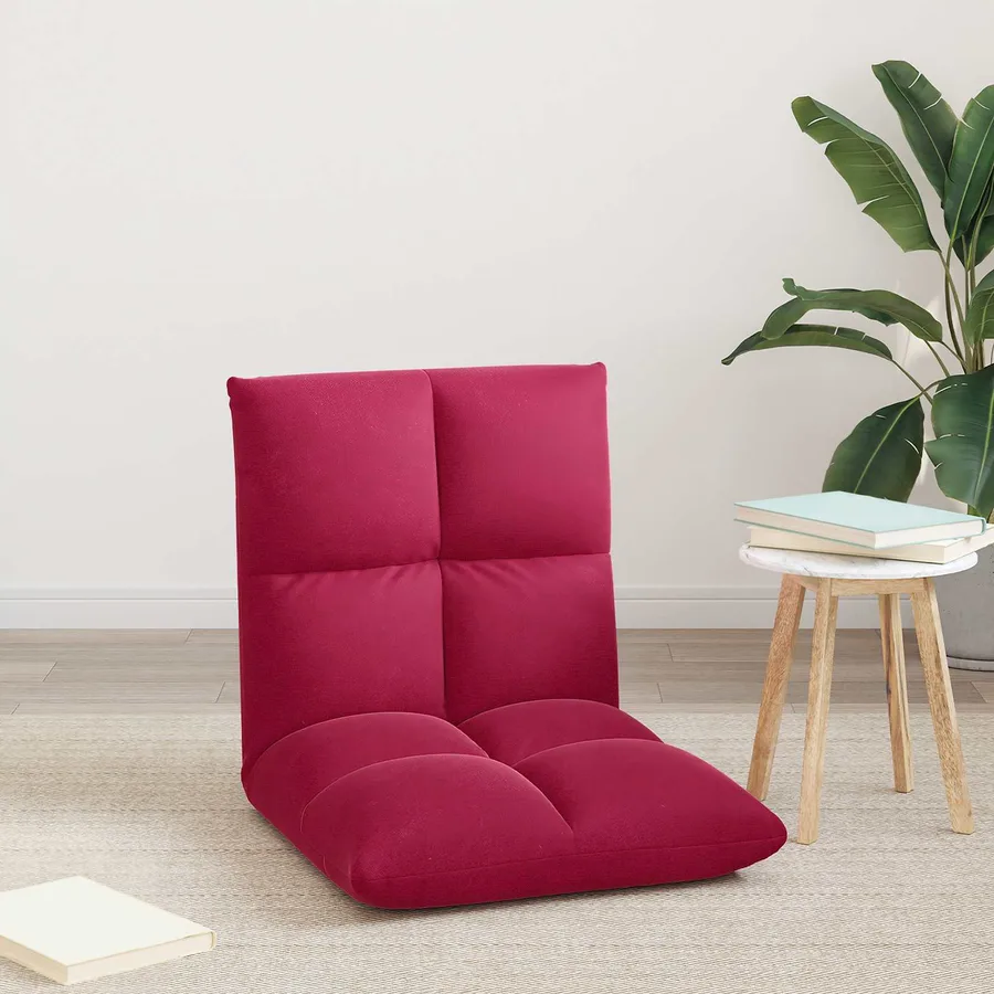 Fauteuil de sol ajustable Bordeaux Velours - 3
