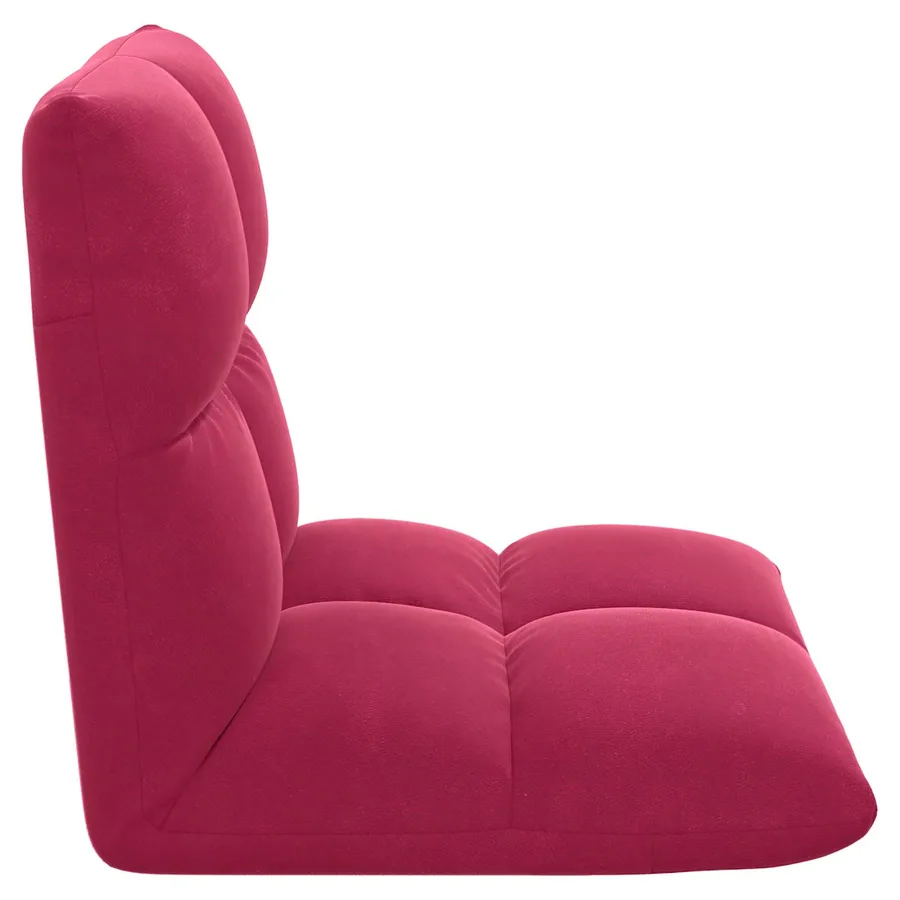 Fauteuil de sol ajustable Bordeaux Velours - 5
