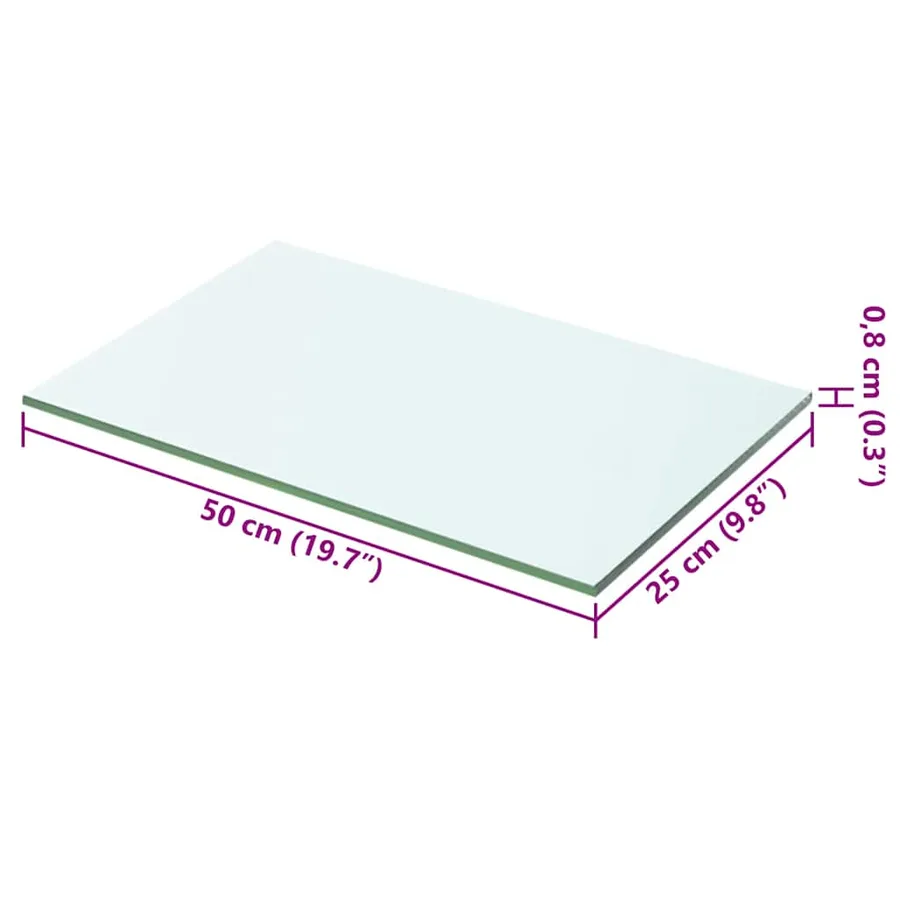 Panneau pour étagère Verre transparent 50 x 25 cm - 3