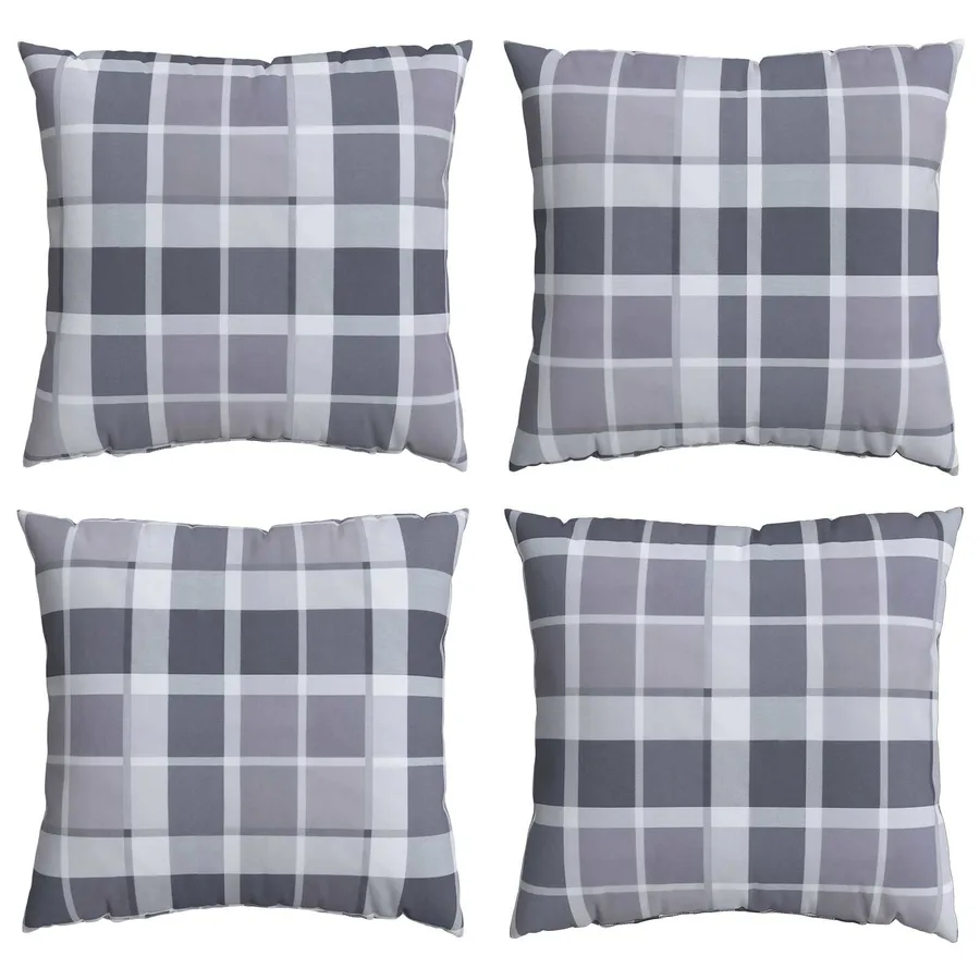 Coussin d'extérieur 4 pcs Carreaux Grisel 40 x 40 cm Tissu - 2