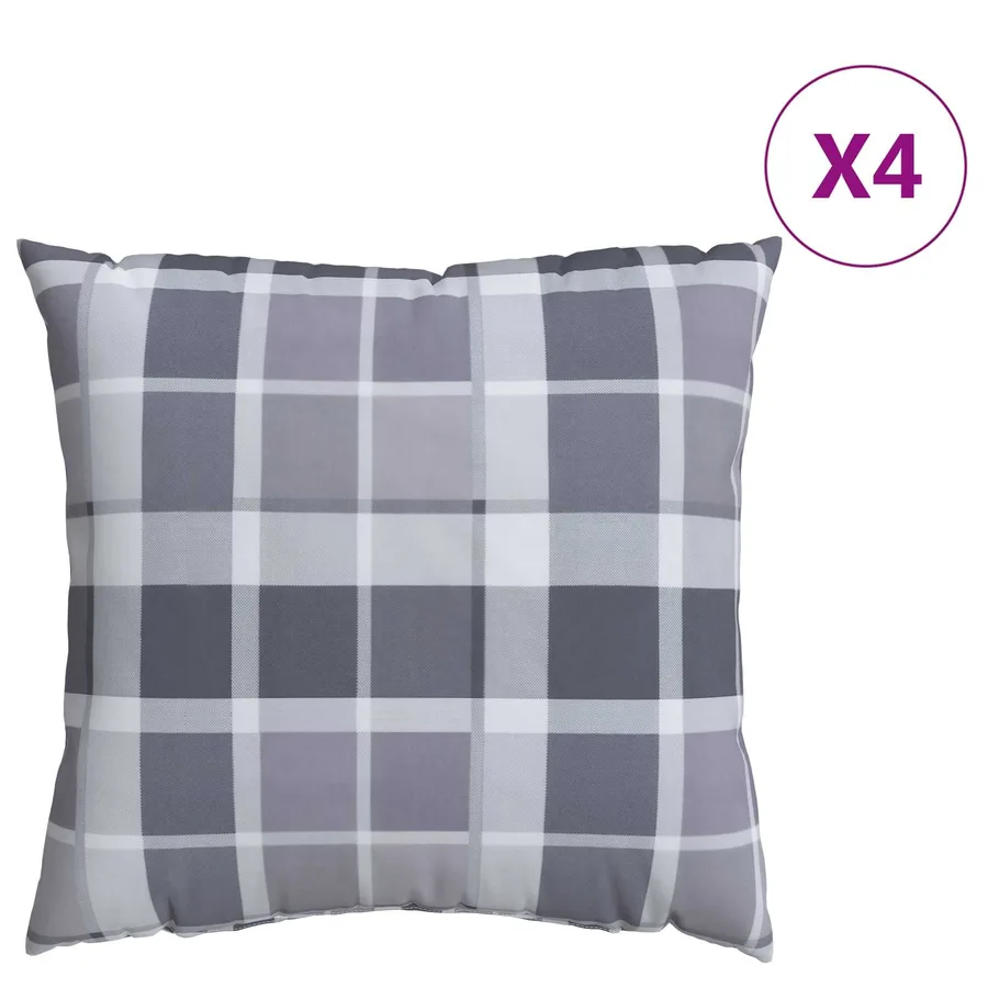 Coussin d'extérieur 4 pcs Carreaux Grisel 40 x 40 cm Tissu - 3