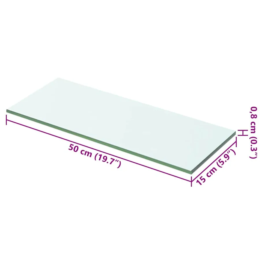 Panneaux d'étagère 2 pcs Verre Transparent 50 x 15 cm - 4
