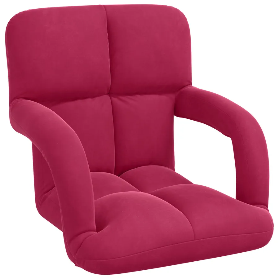 Fauteuil de sol ajustable Bordeaux Velours - 2