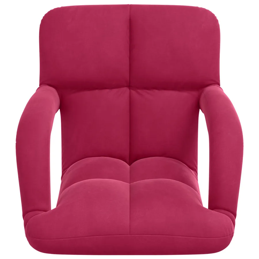 Fauteuil de sol ajustable Bordeaux Velours - 4