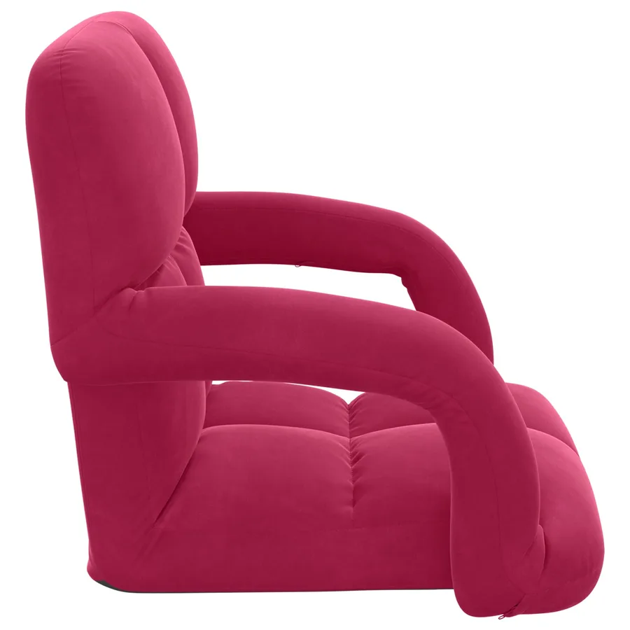 Fauteuil de sol ajustable Bordeaux Velours - 5