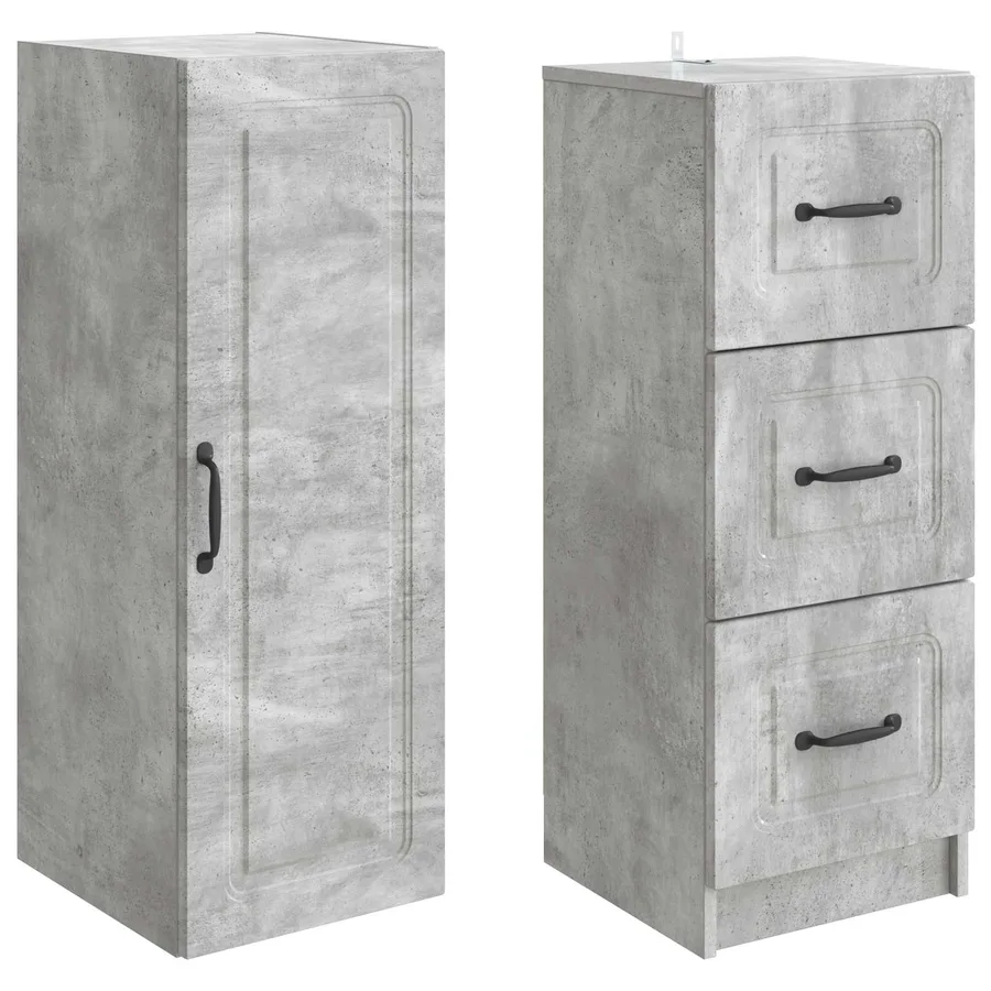 Ensemble de Meubles 2 pcs Gris béton 33 x 34,5 x 87 cm - 4