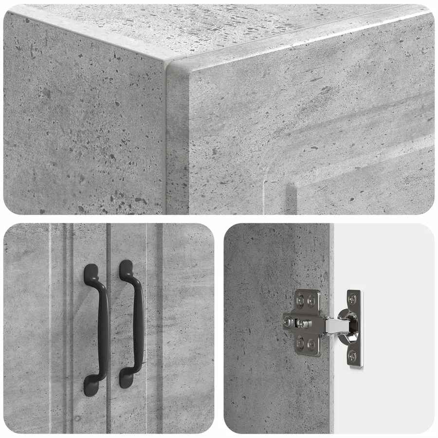 Ensemble de Meubles 2 pcs Gris béton 33 x 34,5 x 87 cm - 8