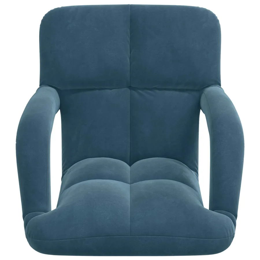 Fauteuil de sol ajustable Bleu Velours - 4