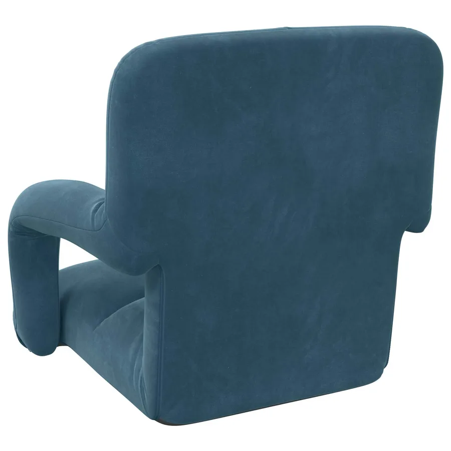 Fauteuil de sol ajustable Bleu Velours - 6