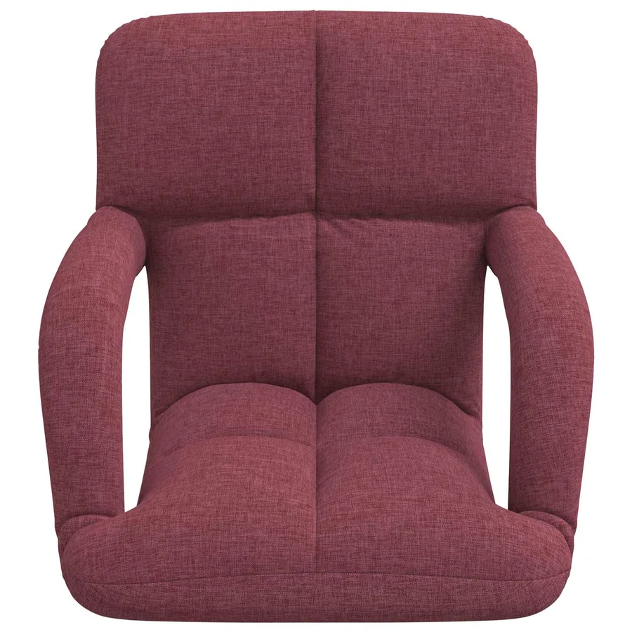 Chaise de sol réglable avec accoudoir Bordeaux - 4