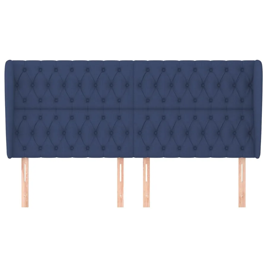 Tête de lit avec oreilles Bleu 203x23x118/128 cm Tissu - 3
