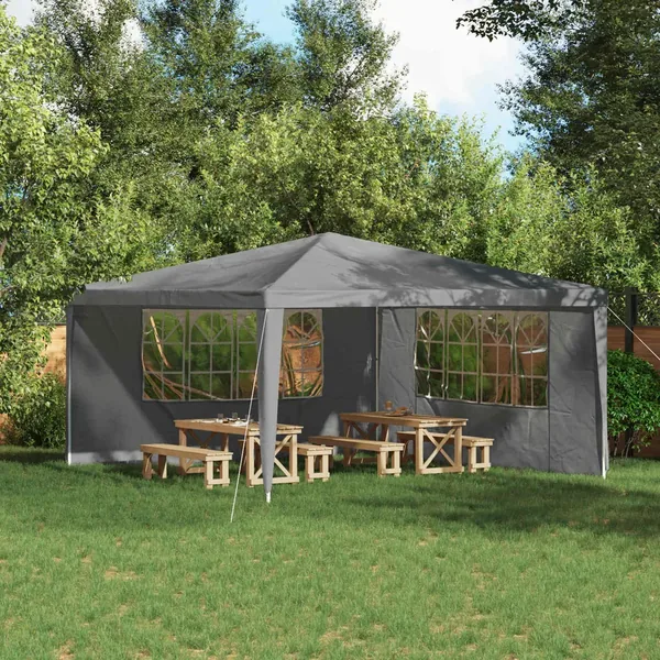 Mur de tente de fête 2 pcs 400 x 195 cm Gris clair PE et acier
