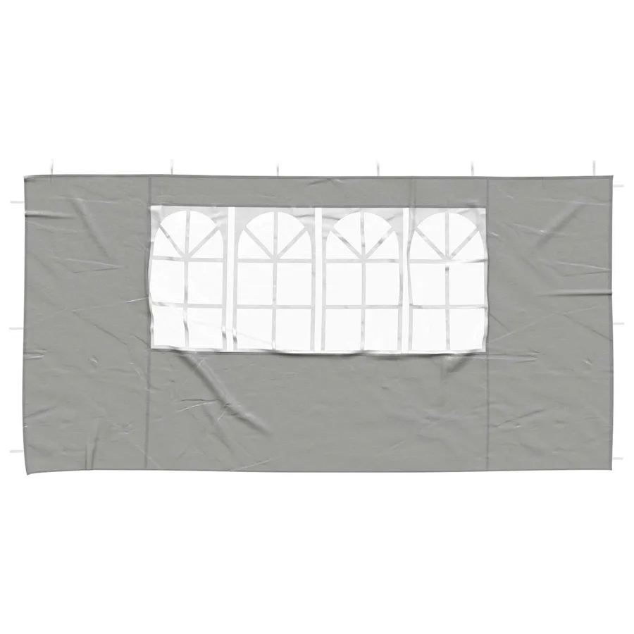 Mur de tente de fête 2 pcs 400 x 195 cm Gris clair PE et acier - 3