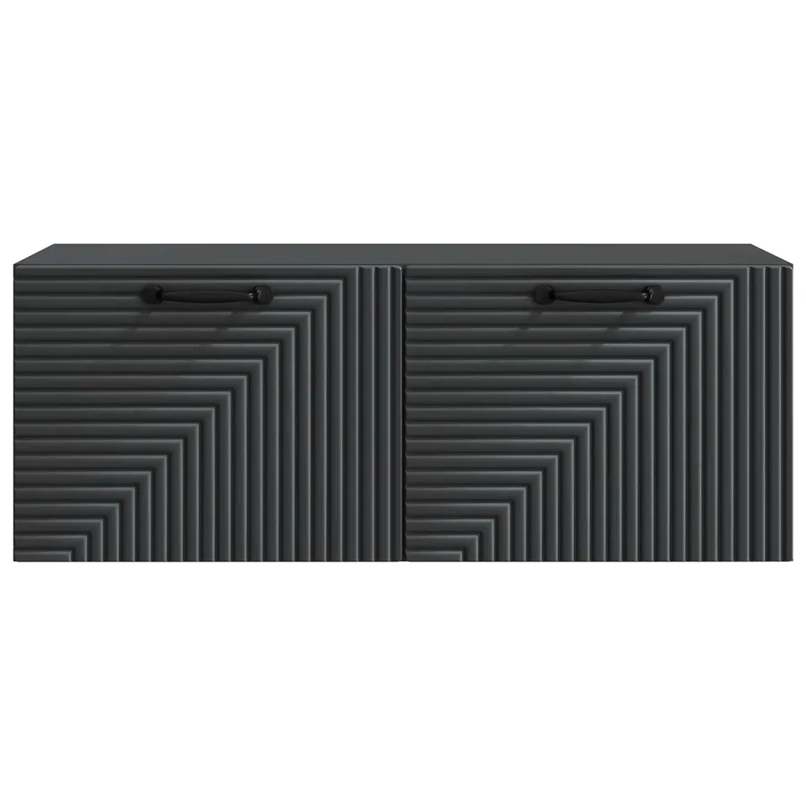 Meuble TV mural Noir 78,5 x 31 x 30 cm Bois d'ingénierie - 6