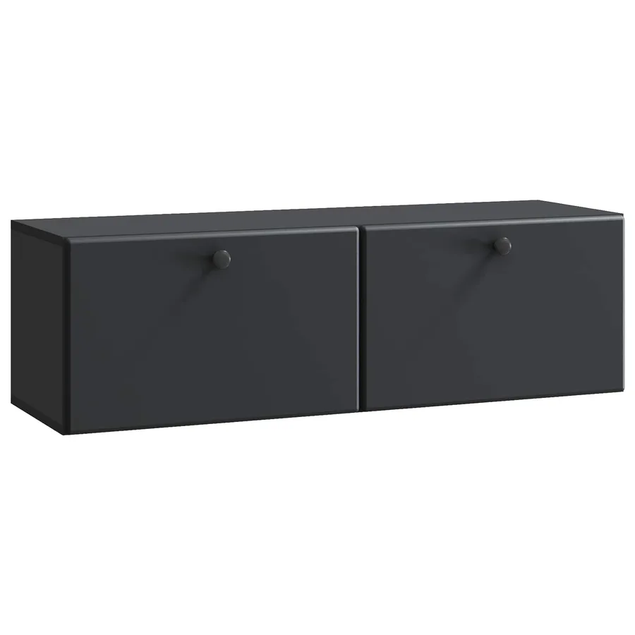 Meuble TV mural 98 x 31 x 30 cm Noir Bois d'ingénierie - 2