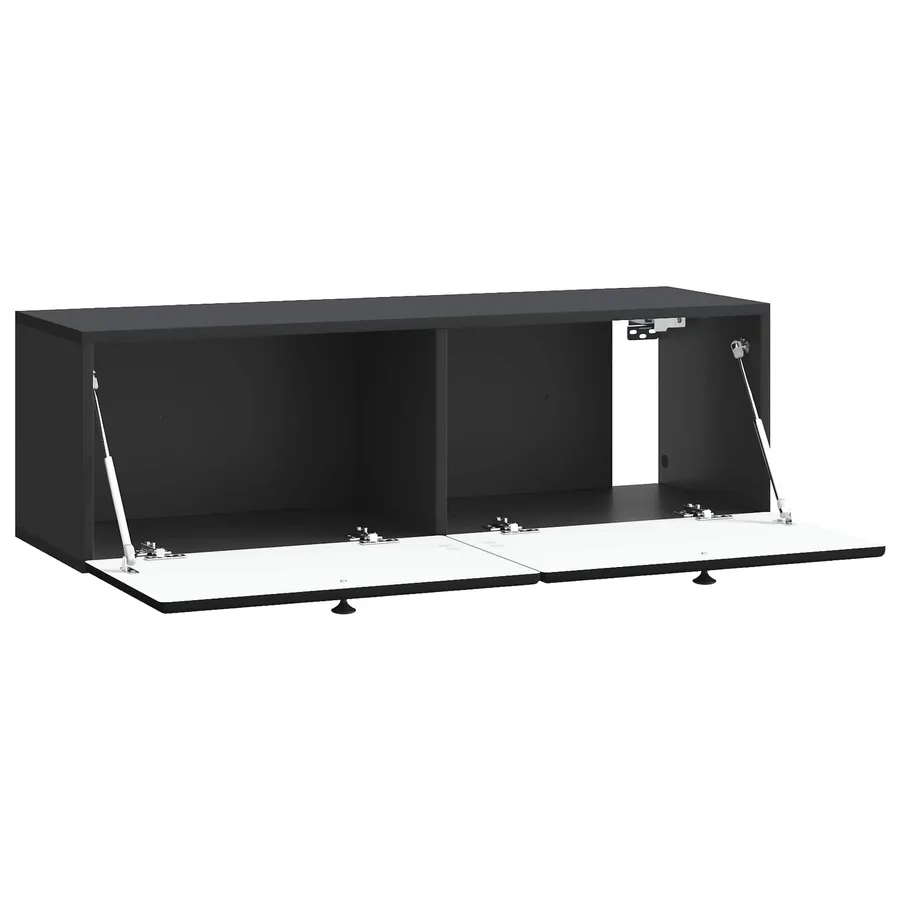 Meuble TV mural 98 x 31 x 30 cm Noir Bois d'ingénierie - 5