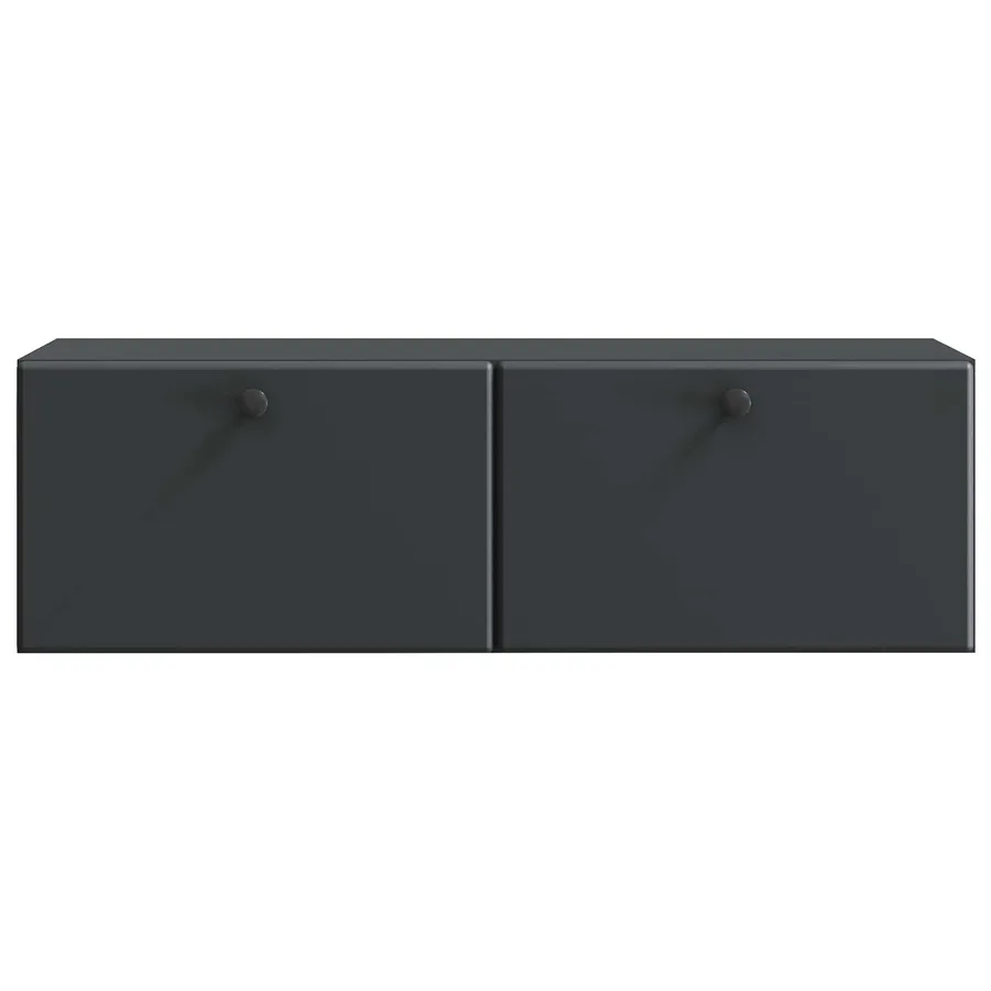 Meuble TV mural 98 x 31 x 30 cm Noir Bois d'ingénierie - 6