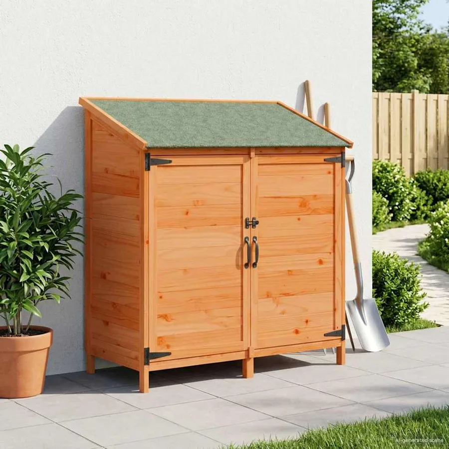 Abri de jardin avec toit Marron 106,5 x 56 x 113,5 cm - 3