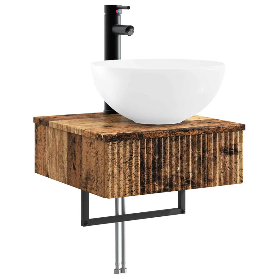 Basin de lavage mural Bois ancien 40 x 41 x 40,5 cm - 2