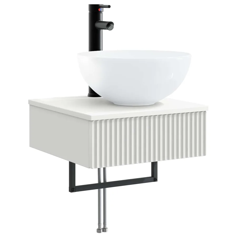 Basin de lavage mural Blanc 40 x 41 x 40,5 cm Bois d'ingénierie - 2