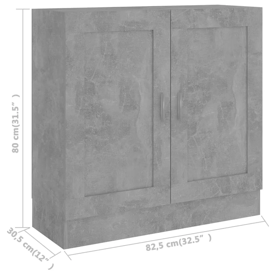 Bibliothèque Gris béton 82,5x30,5x80 cm Bois d'ingénierie - 8