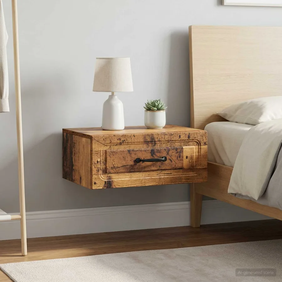 Cabinet de chevet mural 2 pcs Bois ancien 49 x 34,5 x 20 cm