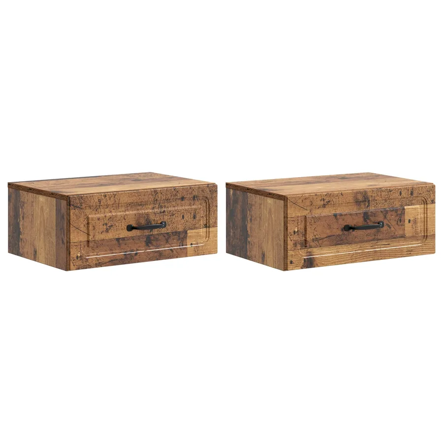 Cabinet de chevet mural 2 pcs Bois ancien 49 x 34,5 x 20 cm - 2