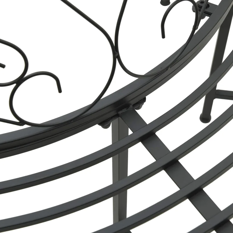 Banc d'Arbre 8-Nombre de places Ø 160 x 89 cm Acier Noir Rond - 4