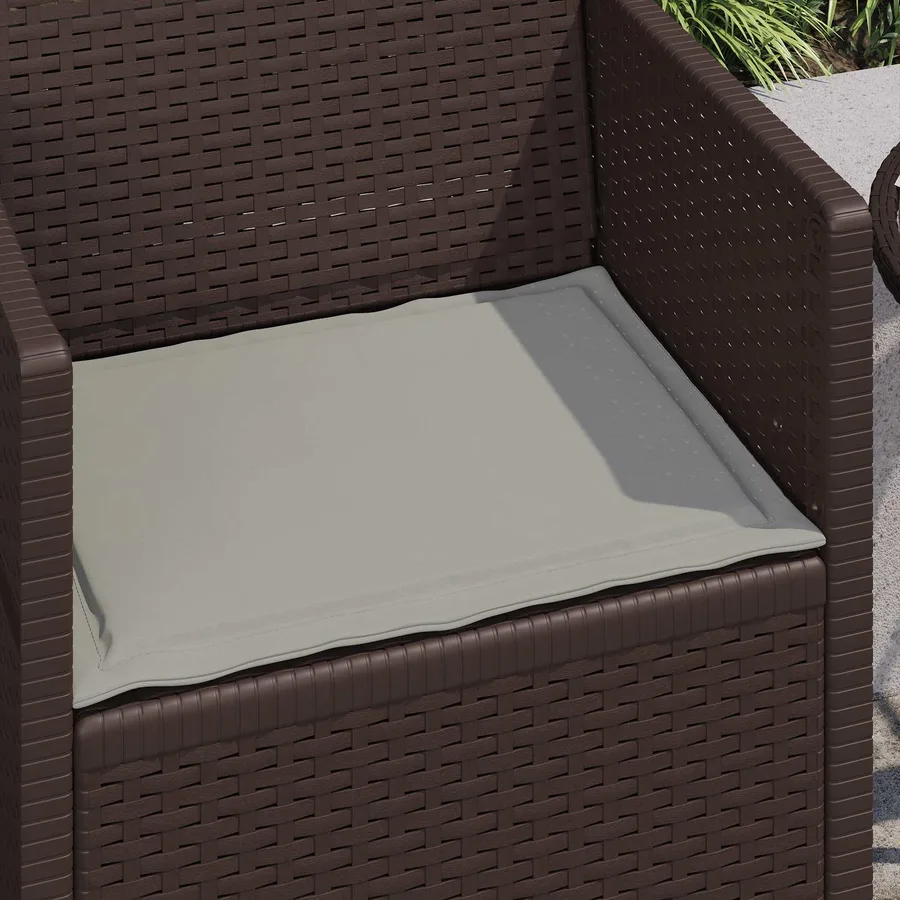 Coussins de siège 4 pcs Gris clair 47 x 36 x 2 cm Polyester - 4