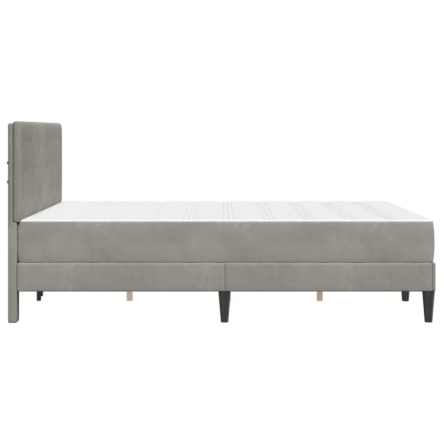 Cadre de lit avec matelas Gris clair 120 x 200 cm Velours - 7