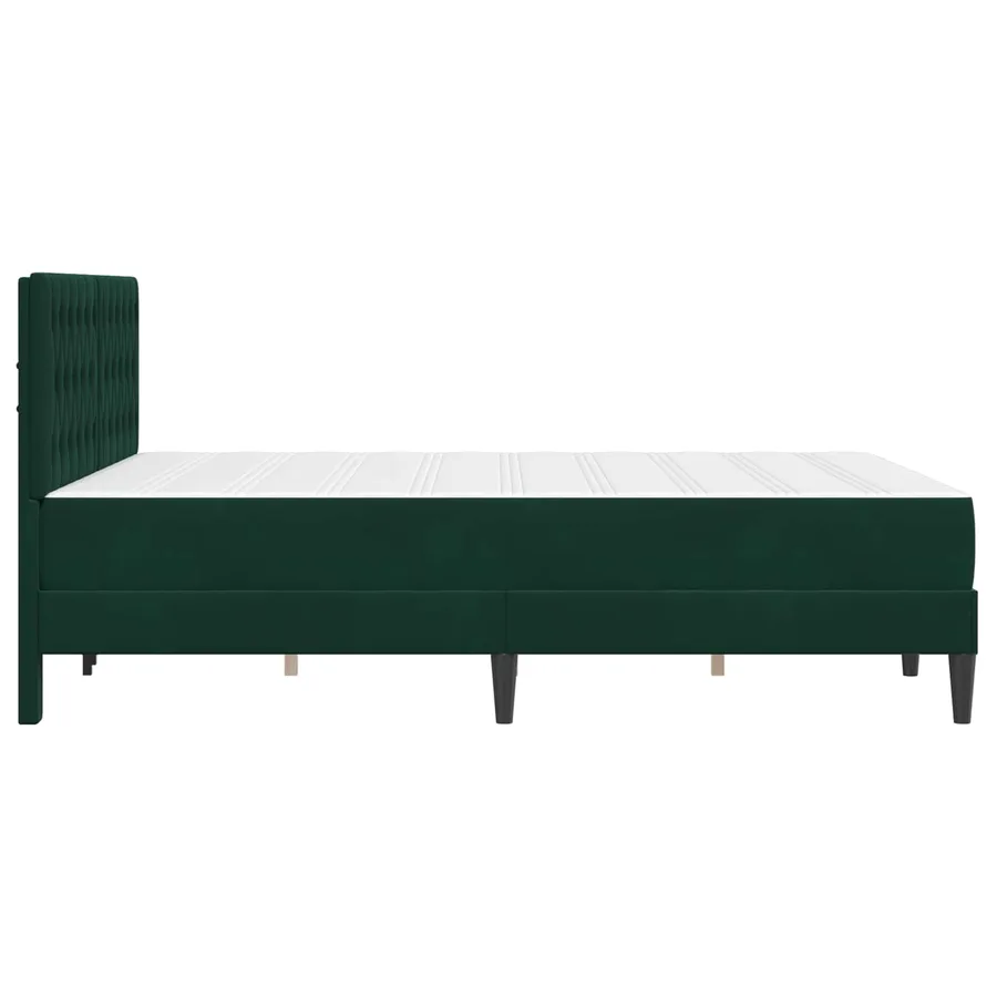 Cadre de lit avec matelas Vert foncé 140 x 200 cm Velours - 7