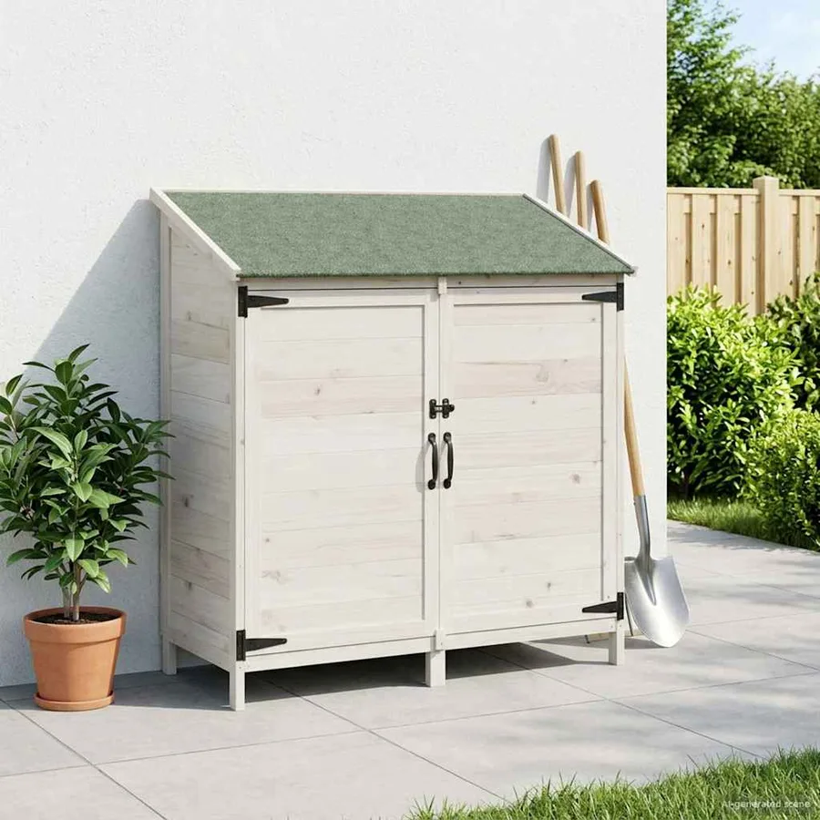 Abri de jardin Blanc 106,5 x 56 x 113,5 cm Bois de Sapin Massif - 3