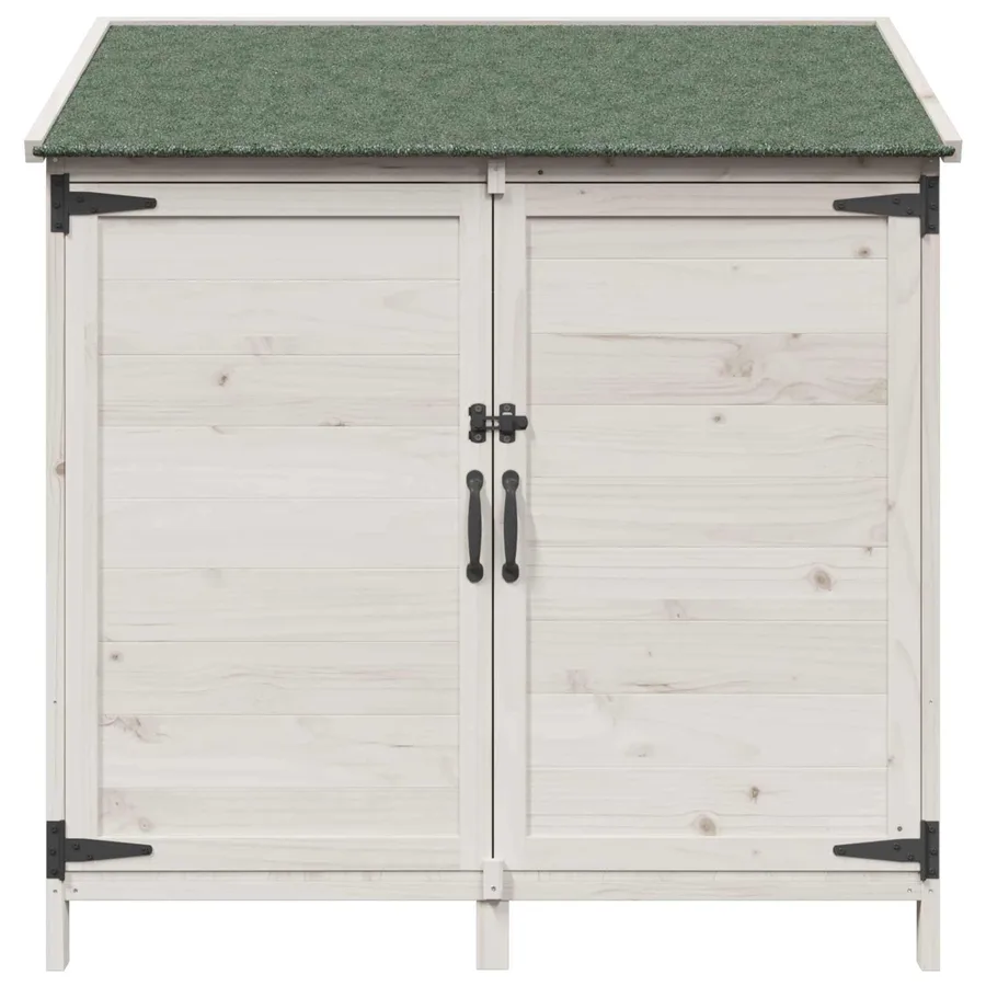 Abri de jardin Blanc 106,5 x 56 x 113,5 cm Bois de Sapin Massif - 5