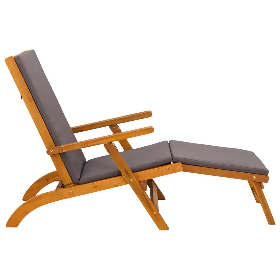 Chaise longue inclinable et pliable 2 pcs Gris 55 x 146 x 91 cm - 7