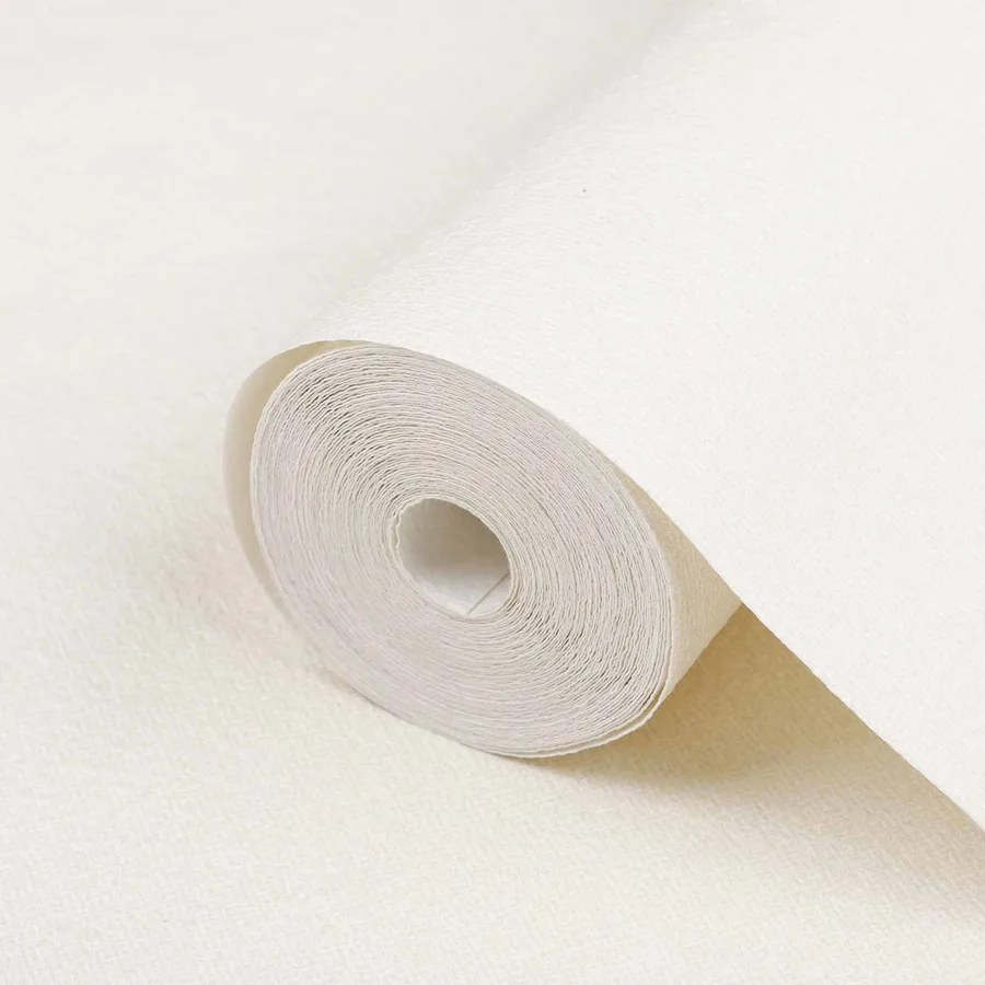 Papier peint 3D Solide Crème blanc 10 x 0,53 m Tissu non tissé - 4