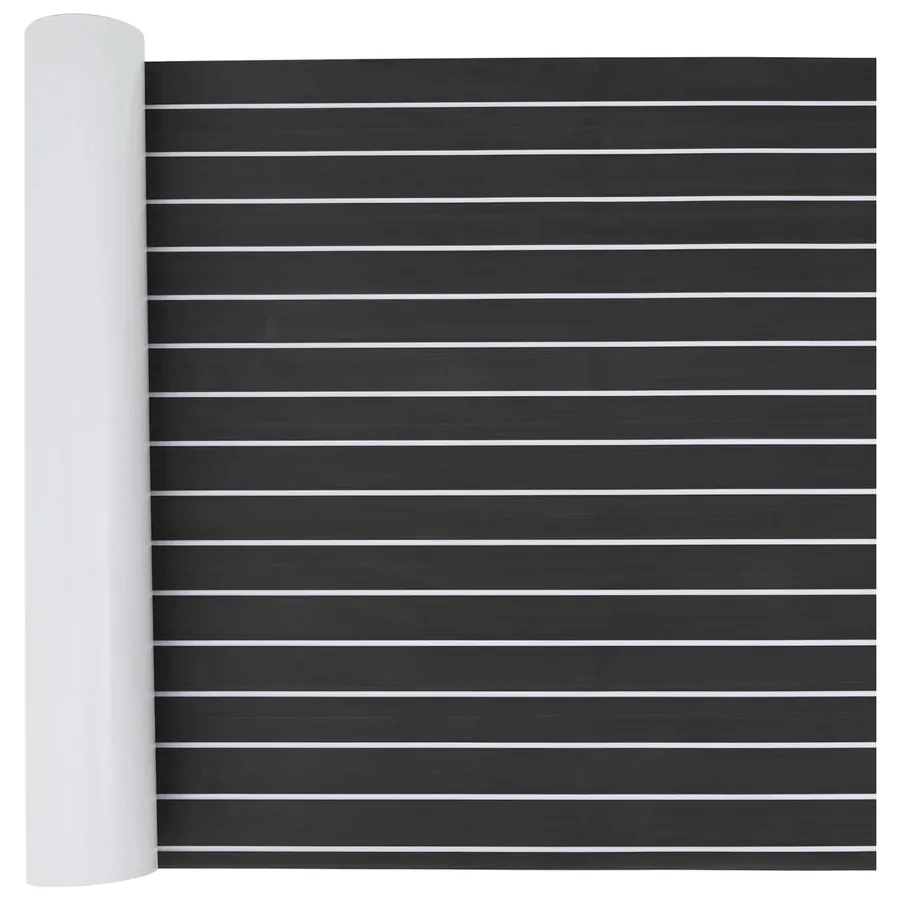 Tapis de bateau Rayé Gris foncé et blanc 240 x 90 cm EVA
