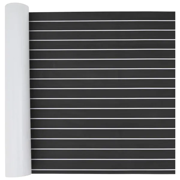 Tapis de bateau Rayé Gris foncé et blanc 240 x 90 cm EVA