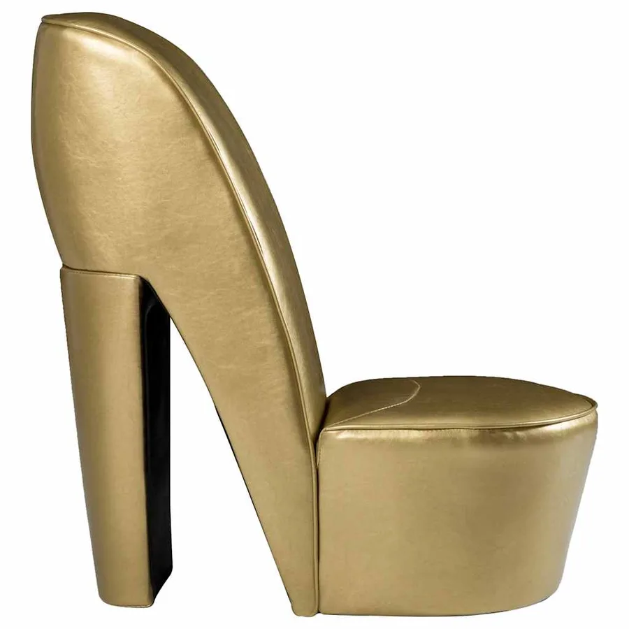 Chaise en forme de chaussure à talon haut Doré Similicuir - 3