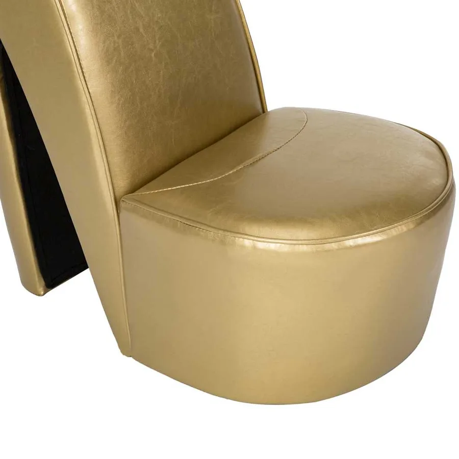 Chaise en forme de chaussure à talon haut Doré Similicuir - 7