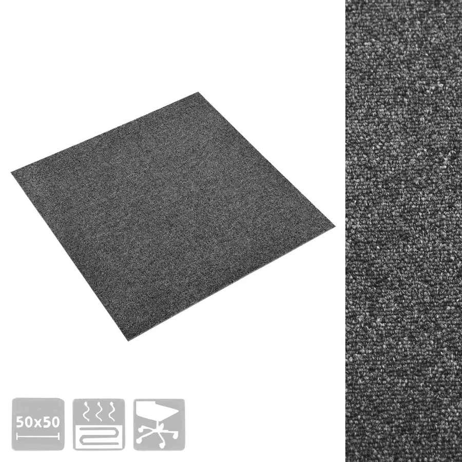 Tapis 20 pcs Anthracite 50 x 50 cm 100% Polypropylène - 7